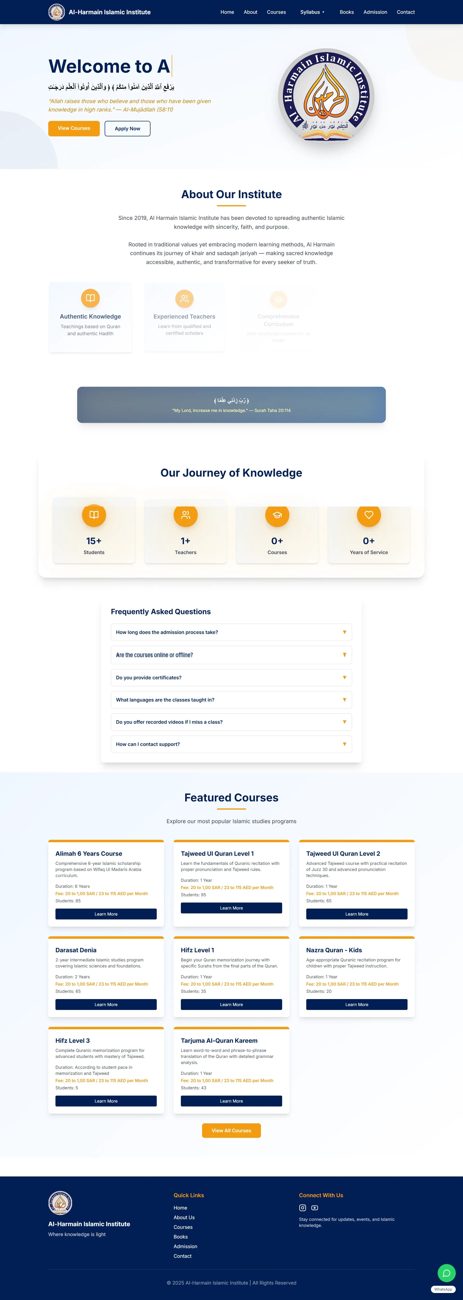 Coaching Institute Website